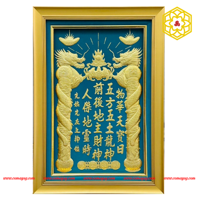 Liễn Thần Tài dát vàng