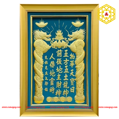 Liễn Thần Tài dát vàng